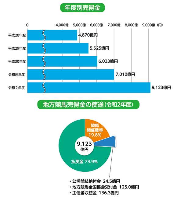 年度別売得金・地方競馬売得金の使途